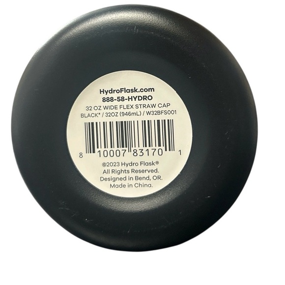 Hydro Flask 32 oz Wide Mouth Flex Straw Cap Black Insulated Bottle - Picture 3 of 6